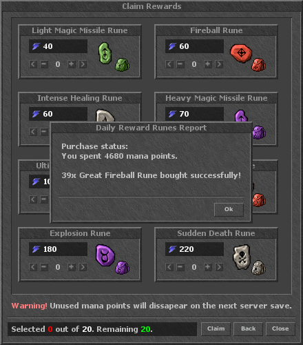 Daily Reward Claimed Runes